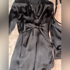 Zara black dress satin